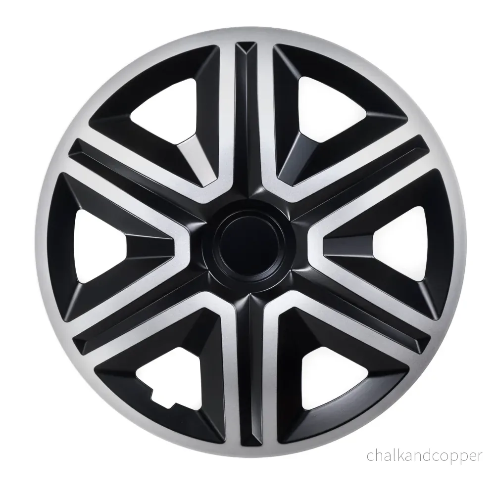 NRM 16" hjulskydd navkapslar Universal 4 PCS väderbeständig svart silver ABS