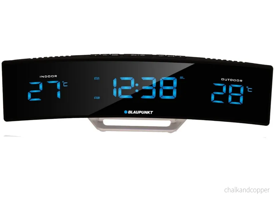 Blaupunkt CR12BK väckarklocka Radio RM LCD-display Temperaturgivare Snooze-funktion