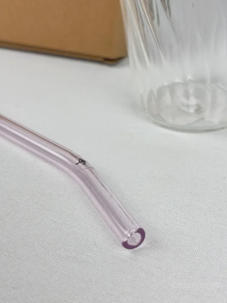 Sugrör i glas 4-pack rosa Sugrör i glas 4-pack rosa