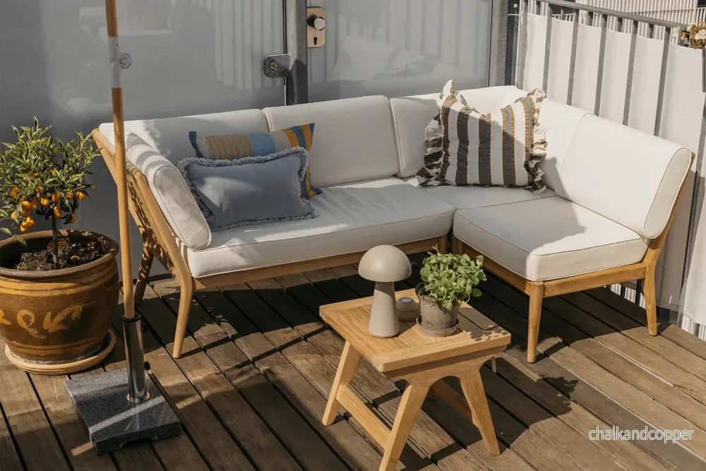 Sienna teak high back loungesoffa - mittmodul - Bild 3