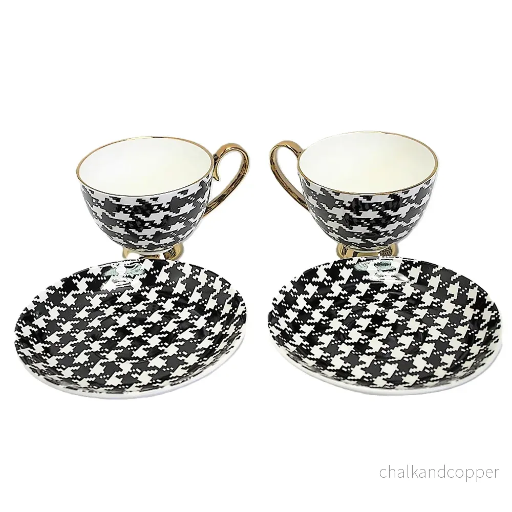 Espressokoppar 2+2 Pepite Gold Accents Porslin, Queen Isabel - Bild 2