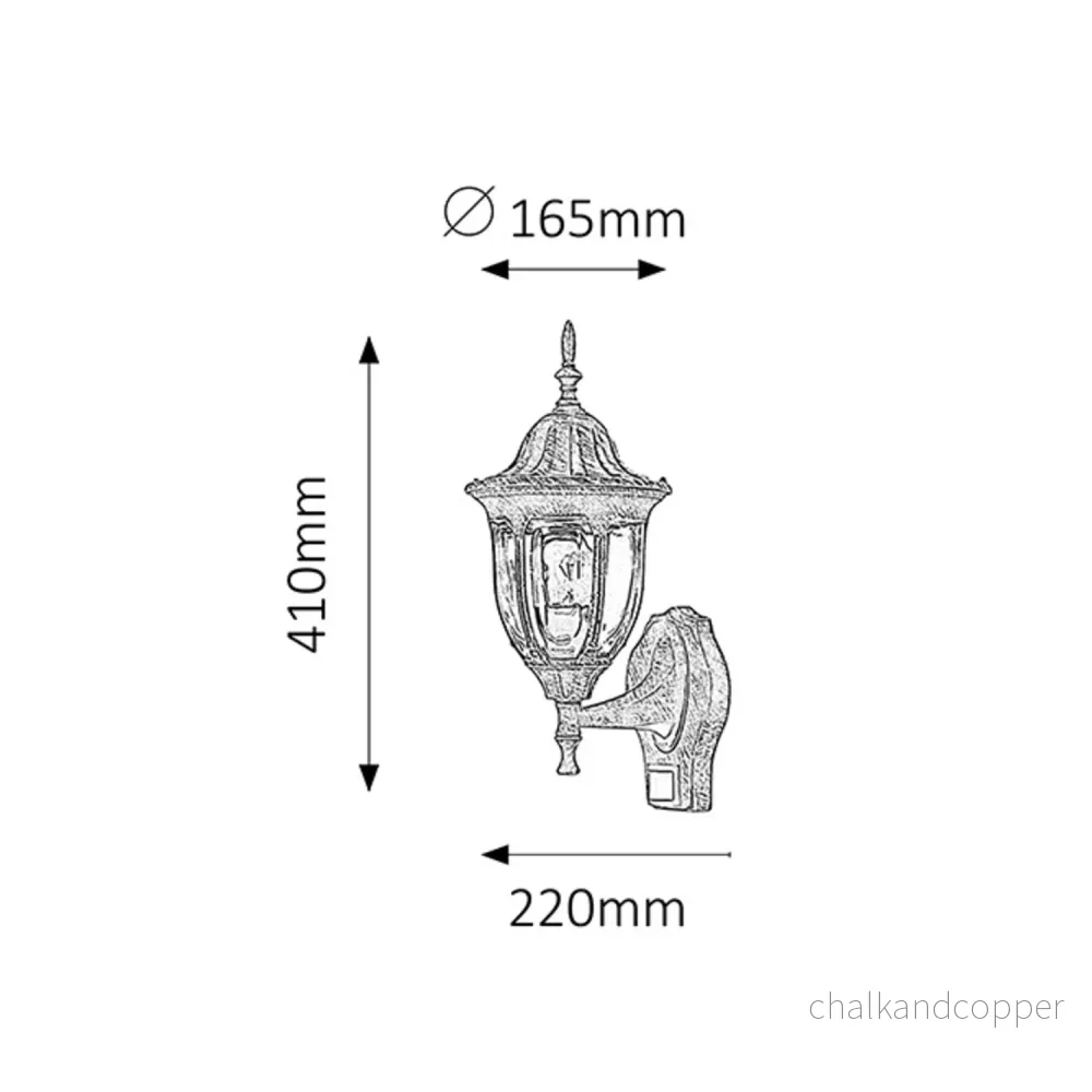 Rabalux 8370 Milano Ytomhus Trädgård Vägglampa Upp 60Wa. Gold IP43 - Bild 2
