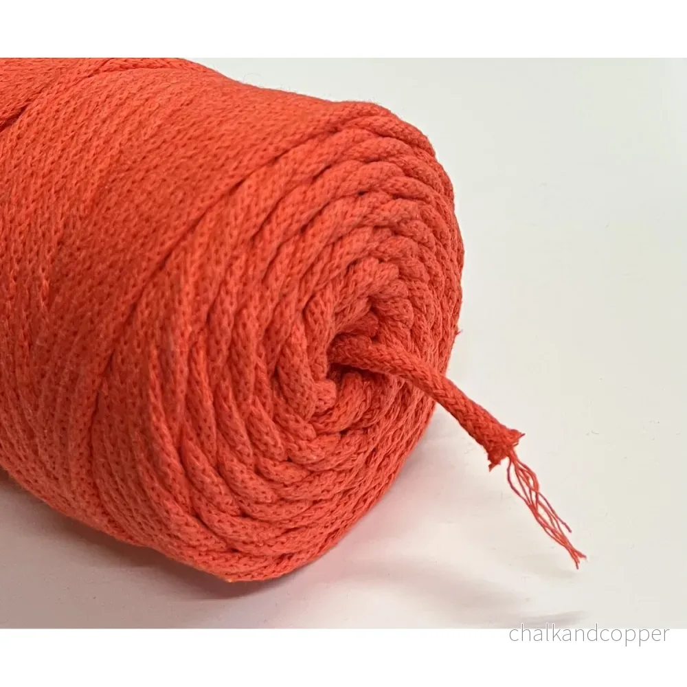 ColiNea, bomullssladd med bomullskärna, flätad, 5mm, 100m, orange - Bild 2