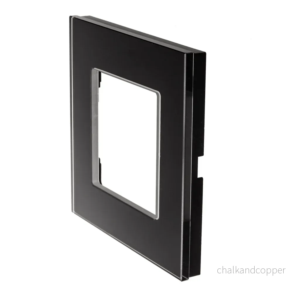 Maclean MCE730B Glasram Panel 86x86mm För Uttag Modulärt Vägguttag Infällt Uttag Vägguttag Infälld Installation (Glasram För Uttag, Svart) - Bild 3