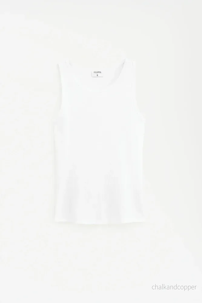 Fine Rib Tank White Filippa K