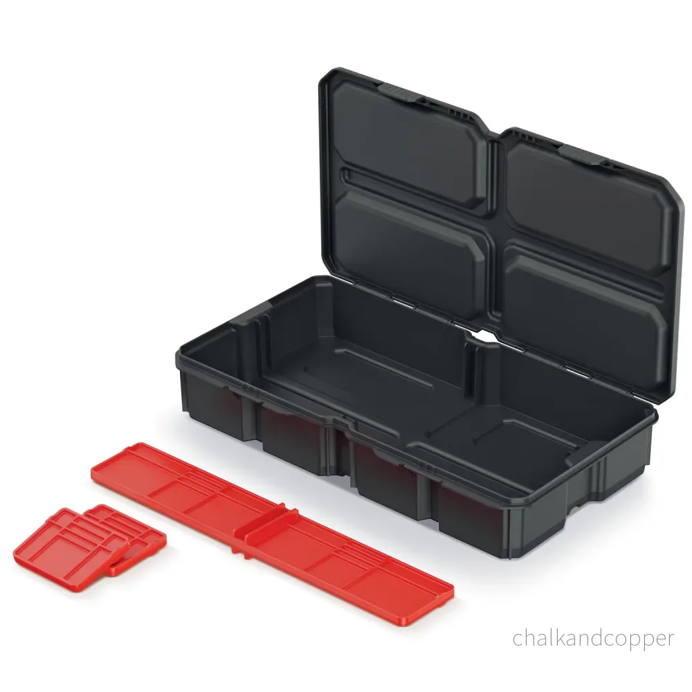 Tool Organizer Verktygslåda 3 Avtagbara Fack 285 x 158 x 57 mm Svart Lock - Bild 2