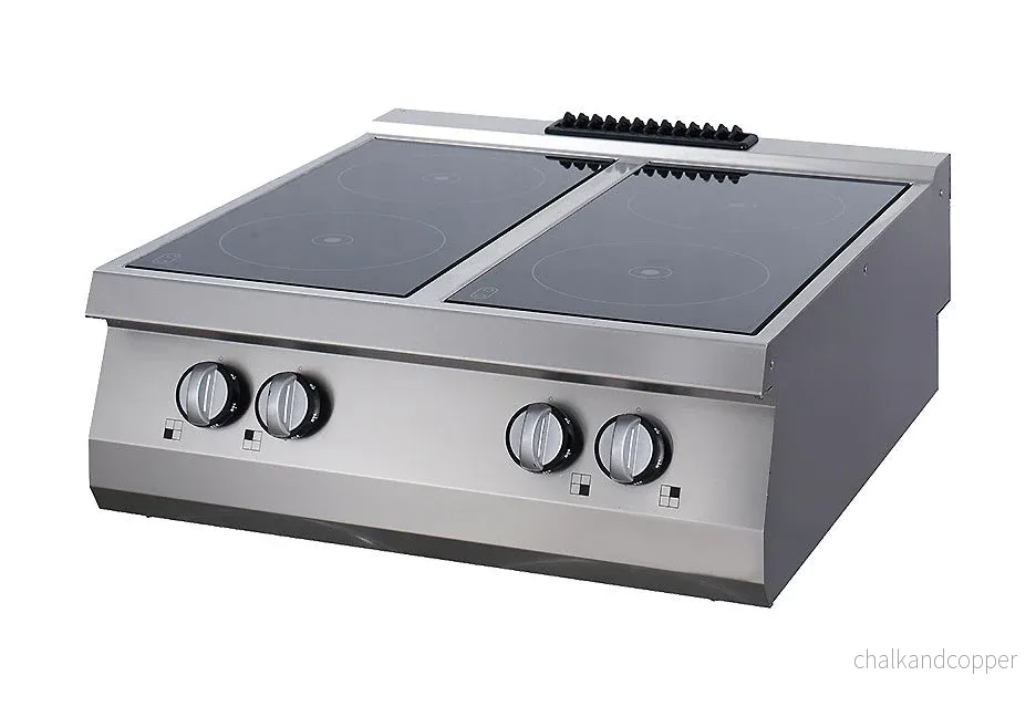 Kraftfull infraröd spis - 4 brännare - Dubbel enhet - 70 cm djup - Elektrisk