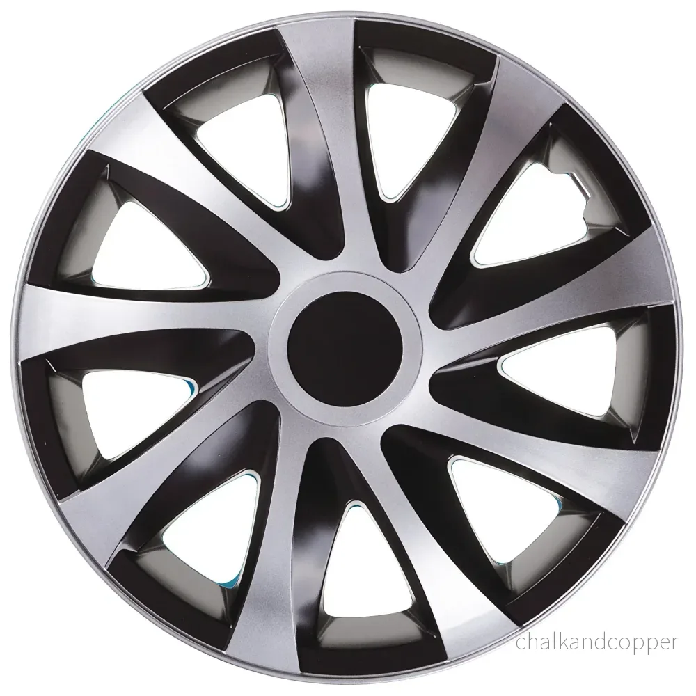 DRACO CS 15" universalnavkapslar svart/silver 4 st