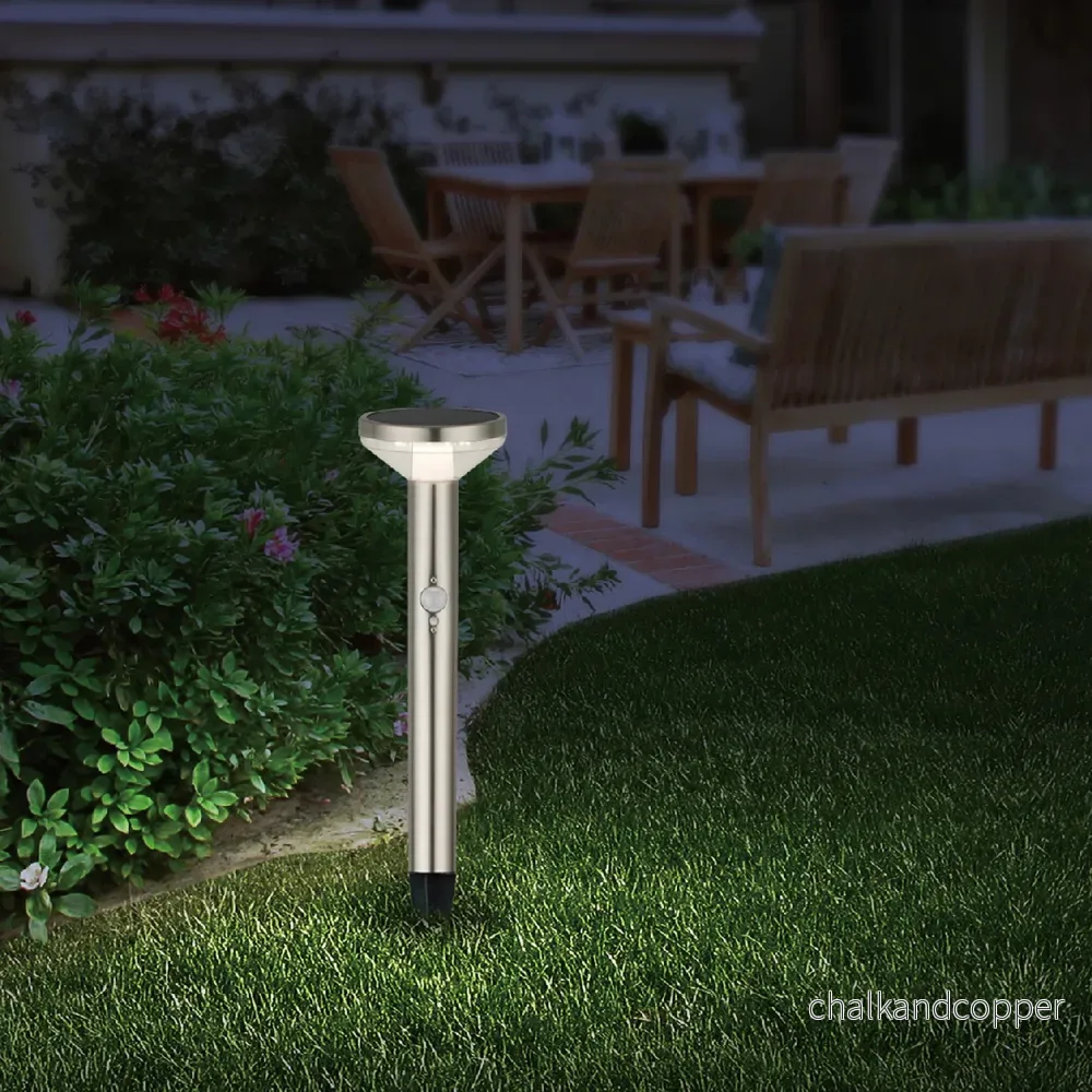 Solar LED-lampa med Maclean-sensor, matt krom, IP44, 3 belysningslägen, Li-ion 18650 batteri 3,7V 1200 mAh, knock-in, MCE465 C / M - Bild 2