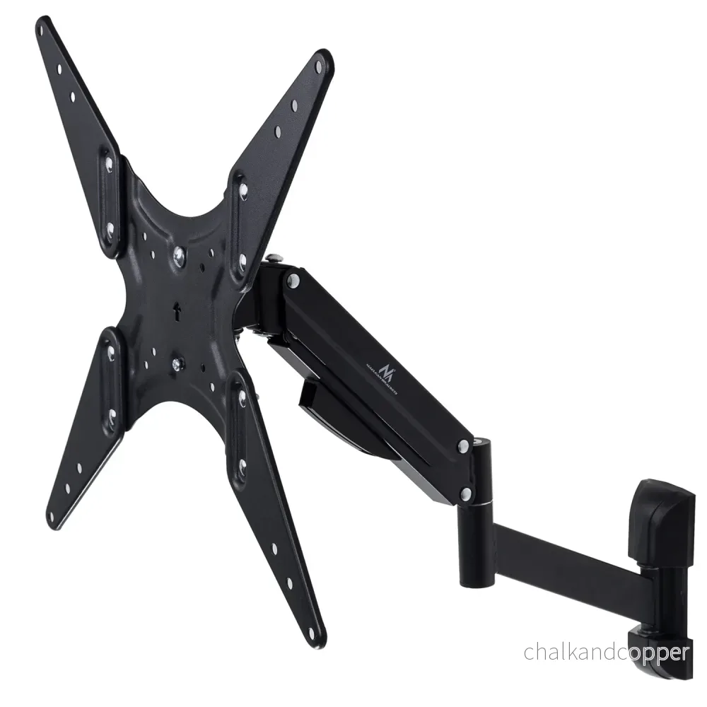 Maclean TV-fäste, för TV eller bildskärm, gasfjäder, 2 armar, höjdjustering 25cm, 32"-55", 22kg, Svart, MC-784