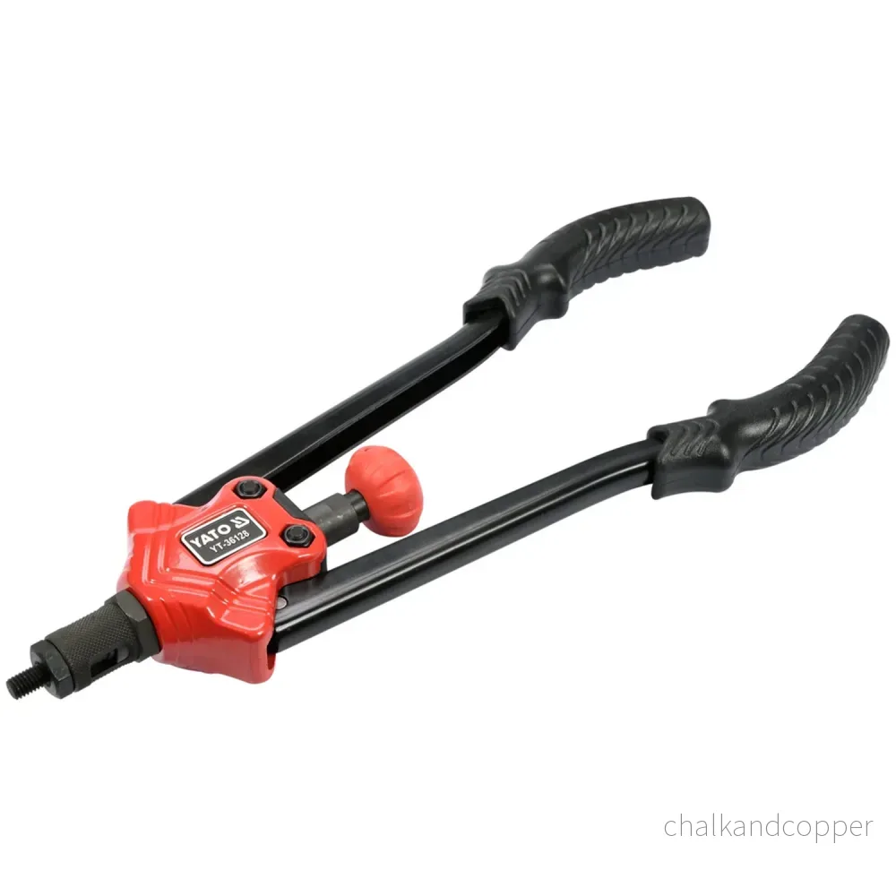 Yato handnitmaskin, för nitmuttrar i storlekarna M3–M12, halkfritt handtag, huvuden tillverkade av slitstarkt CrMo-stål, YT-36128 - Bild 2