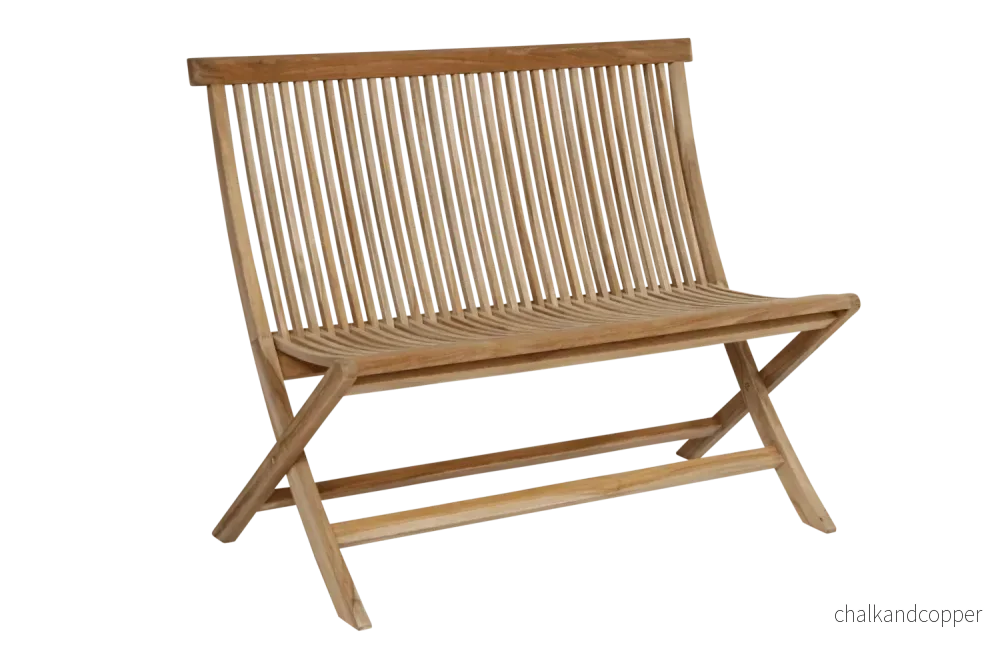 Turin teak bänk med ryggstöd 110 cm