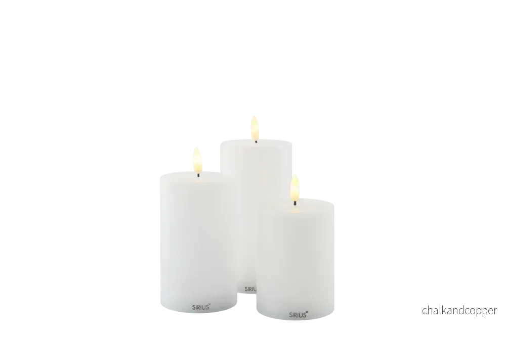 Sille Ø7,5 cm uppladdningsbara LED -ljus / 3 st