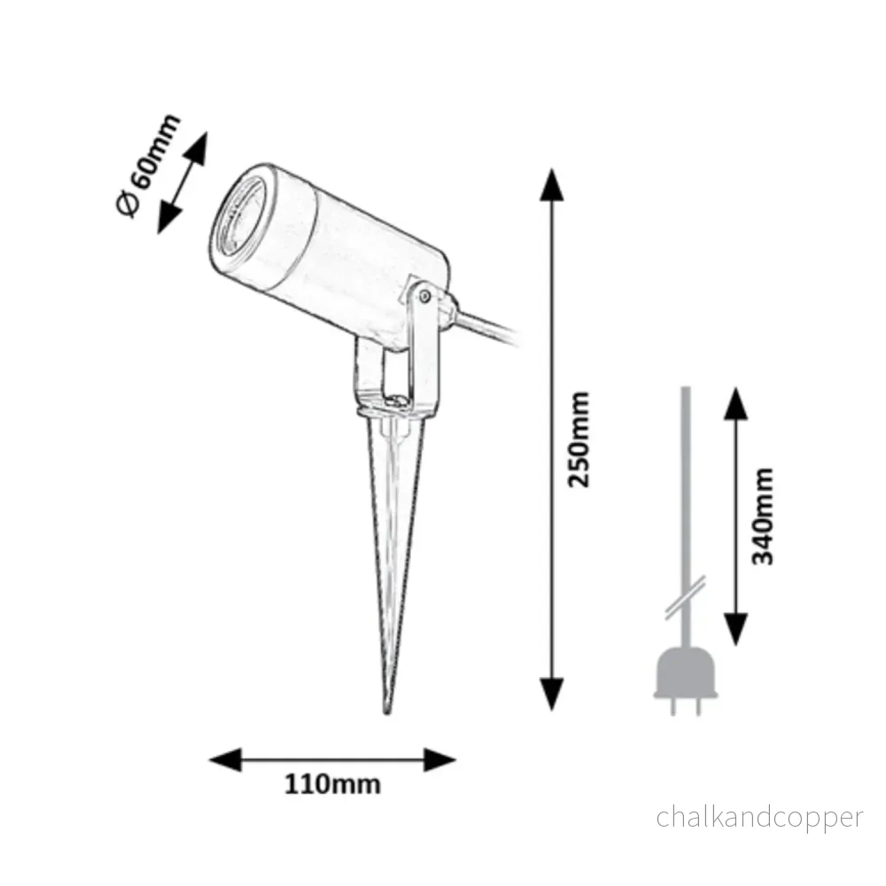 Rabalux Krobia marklampa, IP65, svart, GU10-gänga, max 4 W, 7814, 4 stycken - Bild 3
