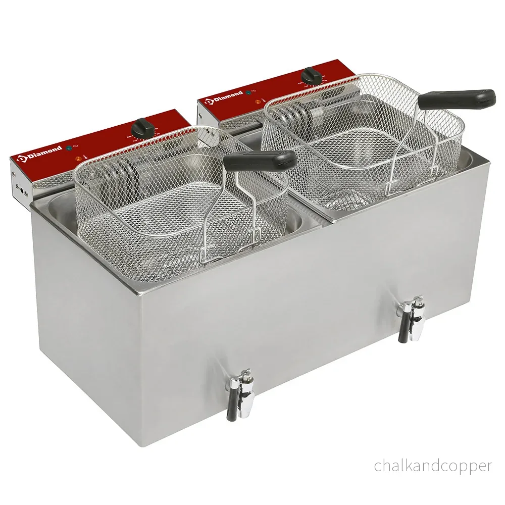 Elektrisk bordsfritös 2x 12 liter + kran