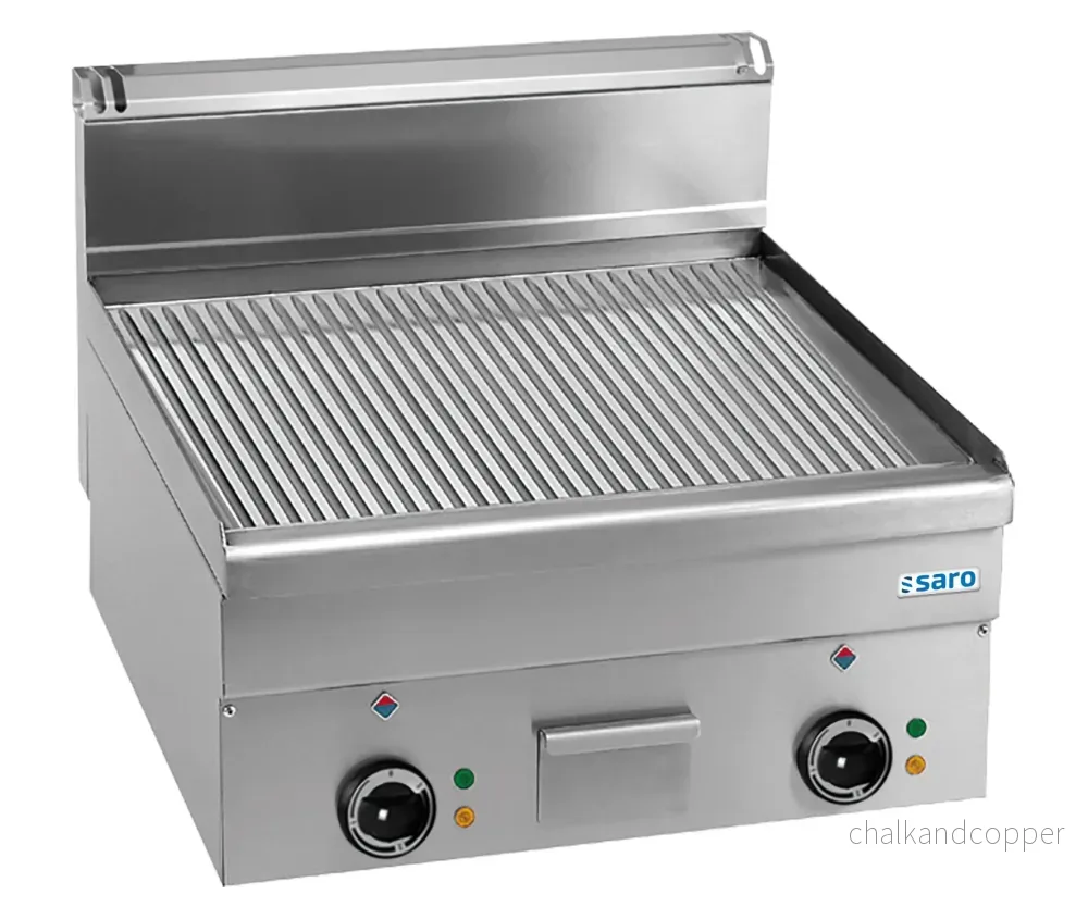 SARO Elektrisk Grillplatta Ribbad Bordsskiva 600×600 Modell EFT66R