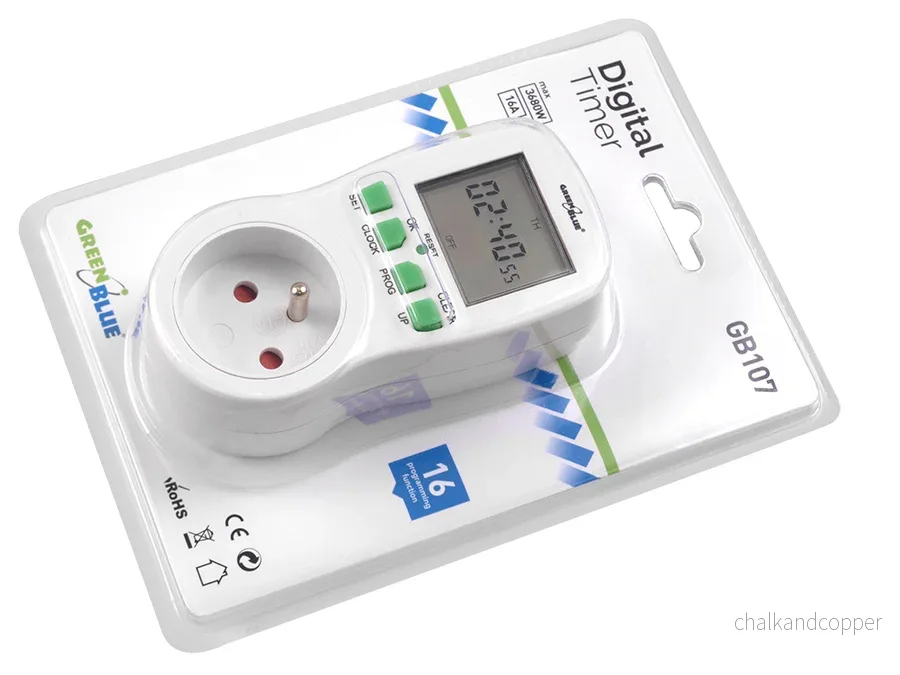 French Plug Digital Time / Timer Switch med GreenBlue GB107-stift - Bild 3