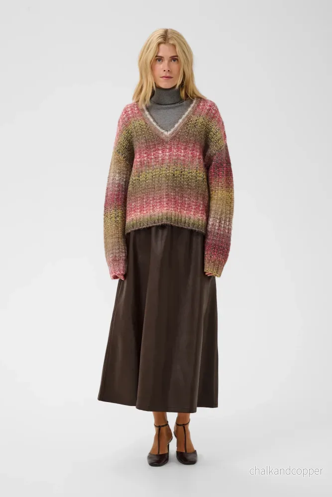 Lilli PU Skirt Coffee Bean Culture