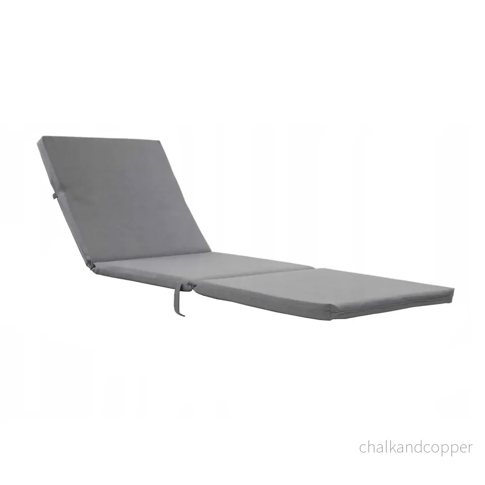 Kudde till solstol Daytona, grå, tyg S-550 Melange, storlek 192x64 cm, fästs med gummiband, vattentät, Melange S-23