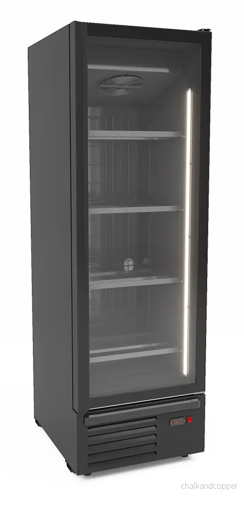 FRYS 1 GLASDÖRR SVART 500L