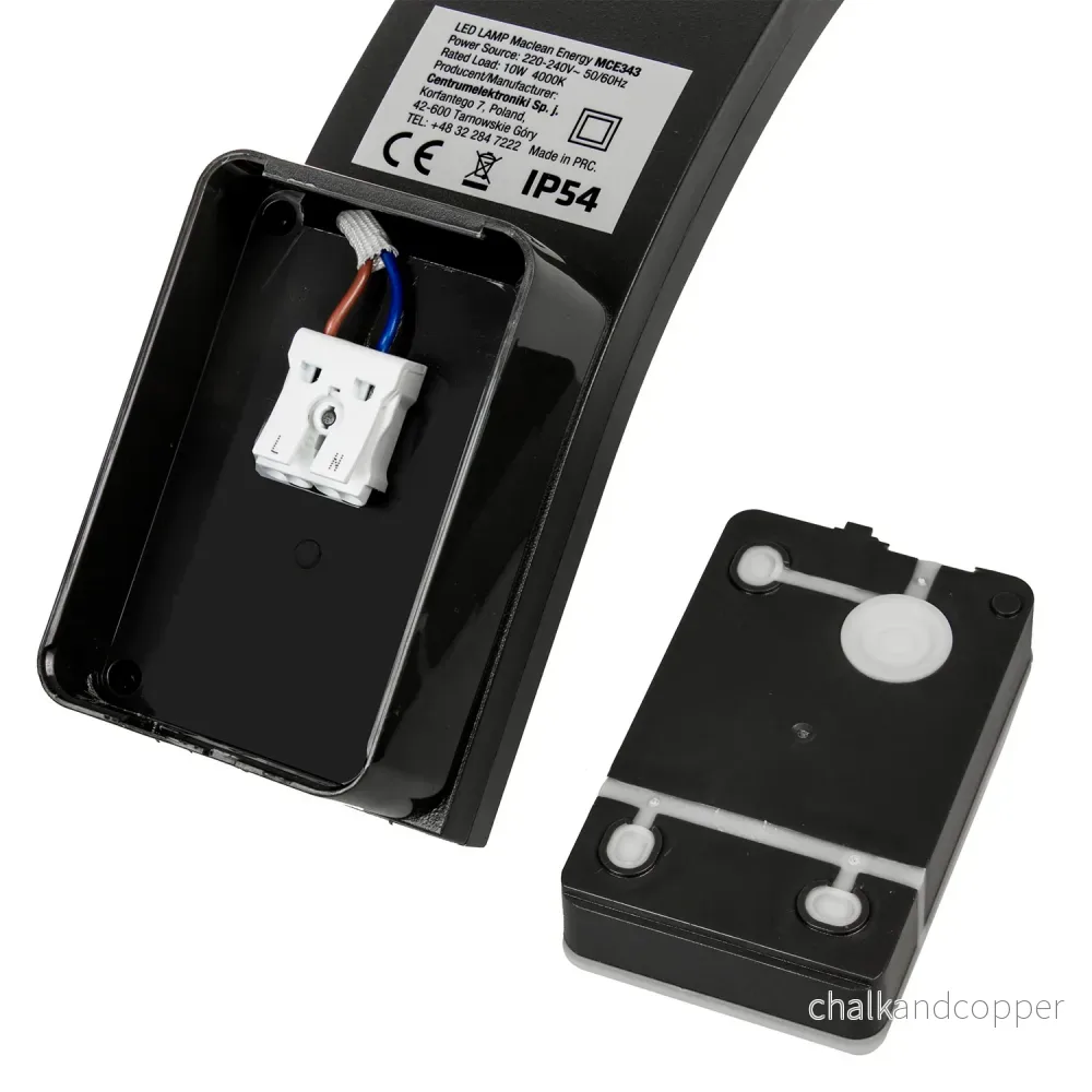 Maclean LED-fasadlampa, 800 lm, IP54, 10 W, naturvit ljusfärg (4000 K), svart, MCE343 B, 2 st - Bild 3