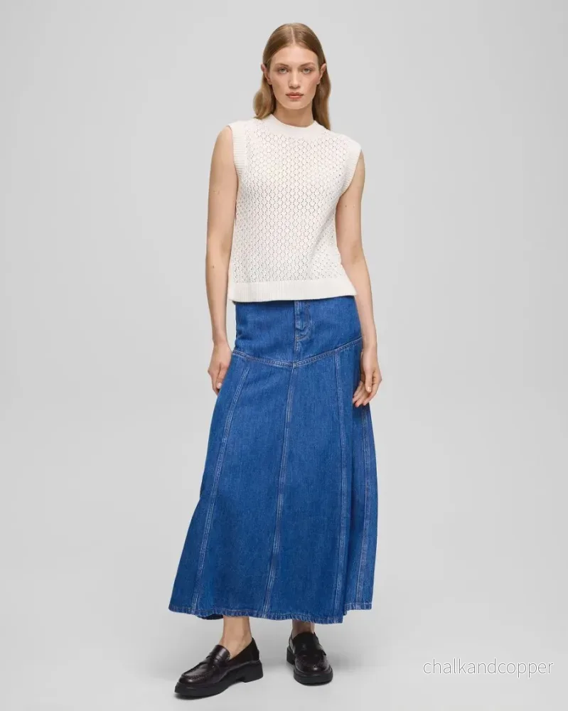 Laurentine Rue HW Skirt Mid Blue Wash MSCH