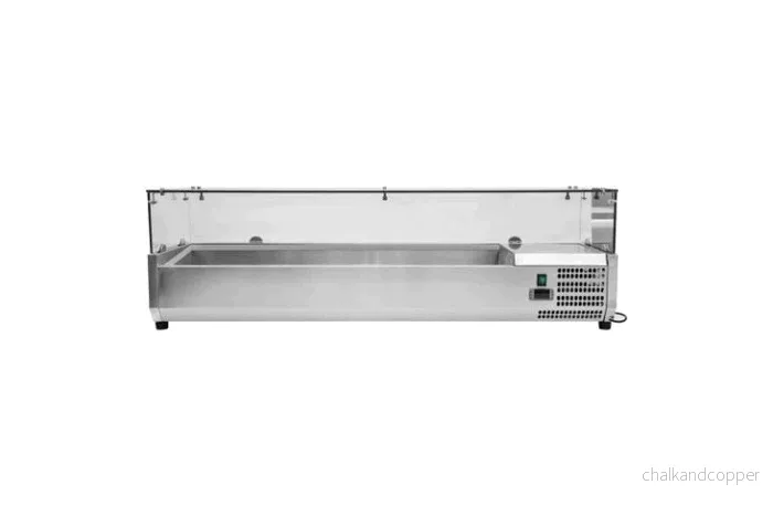 Kylränna - med glasbänk - 160,5 cm - 7 x 1/4 GN-behållare - Bild 3