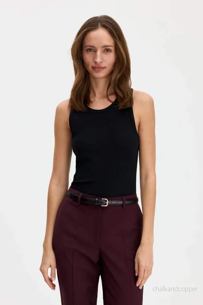 Fine Rib Tank Black Filippa K Fine Rib Tank Black Filippa K