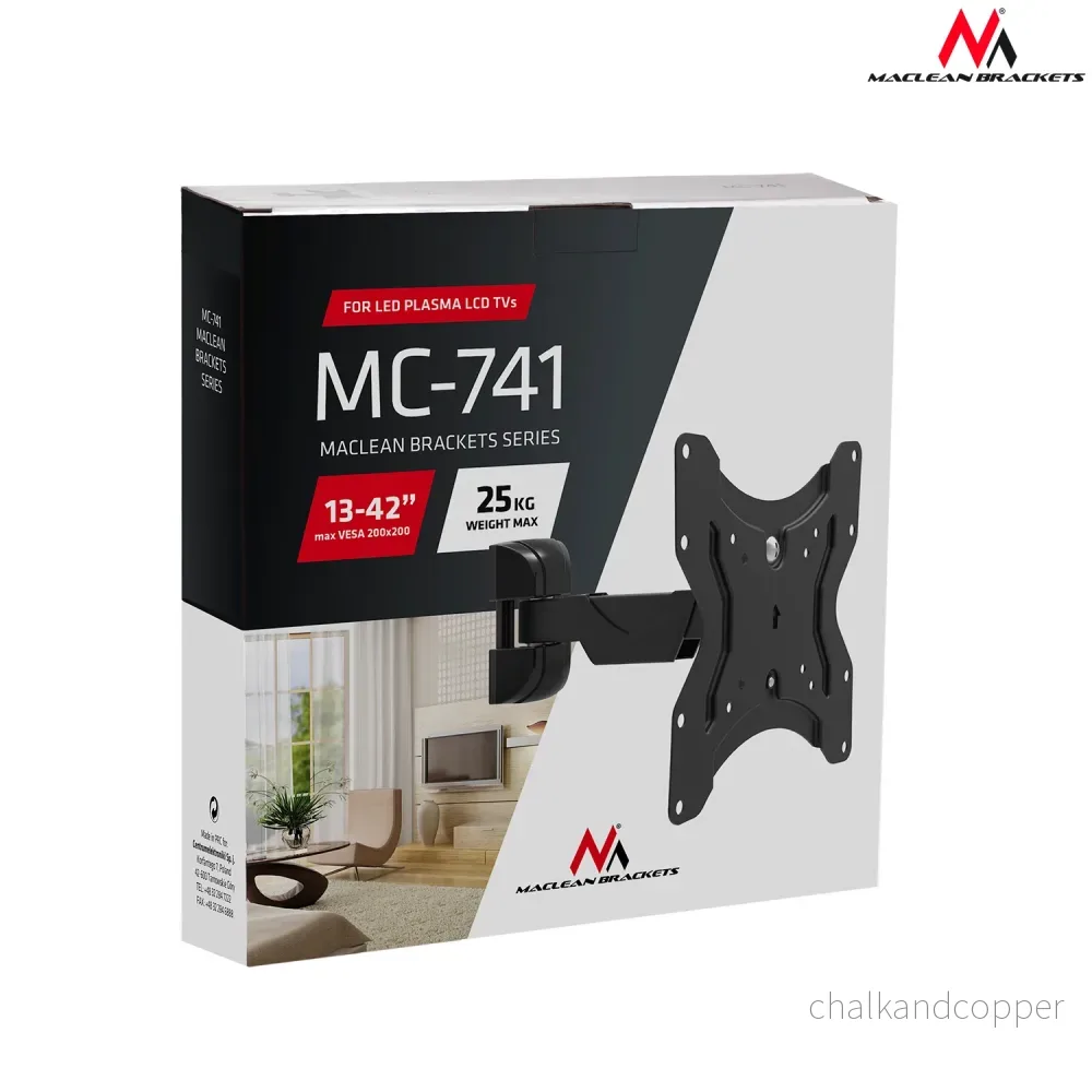 Maclean MC-741 Väggfäste för TV-fäste Monitorn Universal LCD LED 13" - 42" 25kg VESA - Bild 3