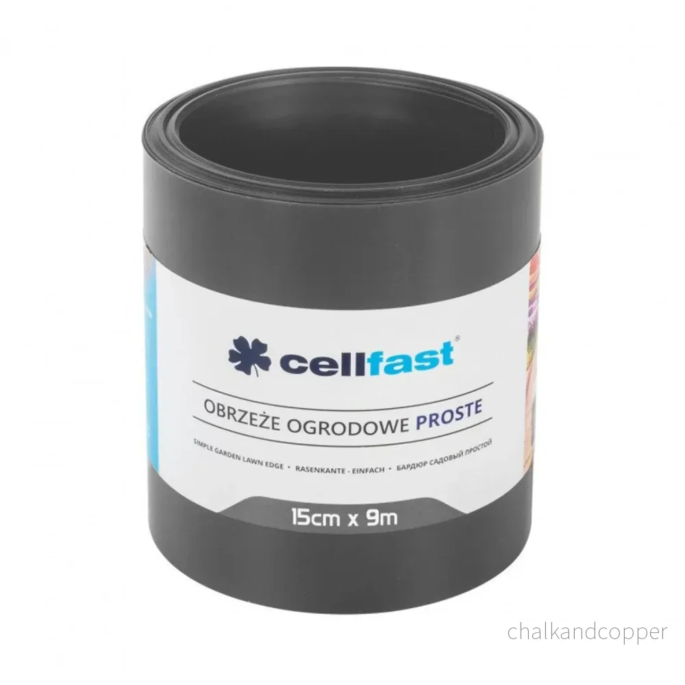 Cellfast Gräsmatteseparator, 14cm x 9m, Grafit Färg