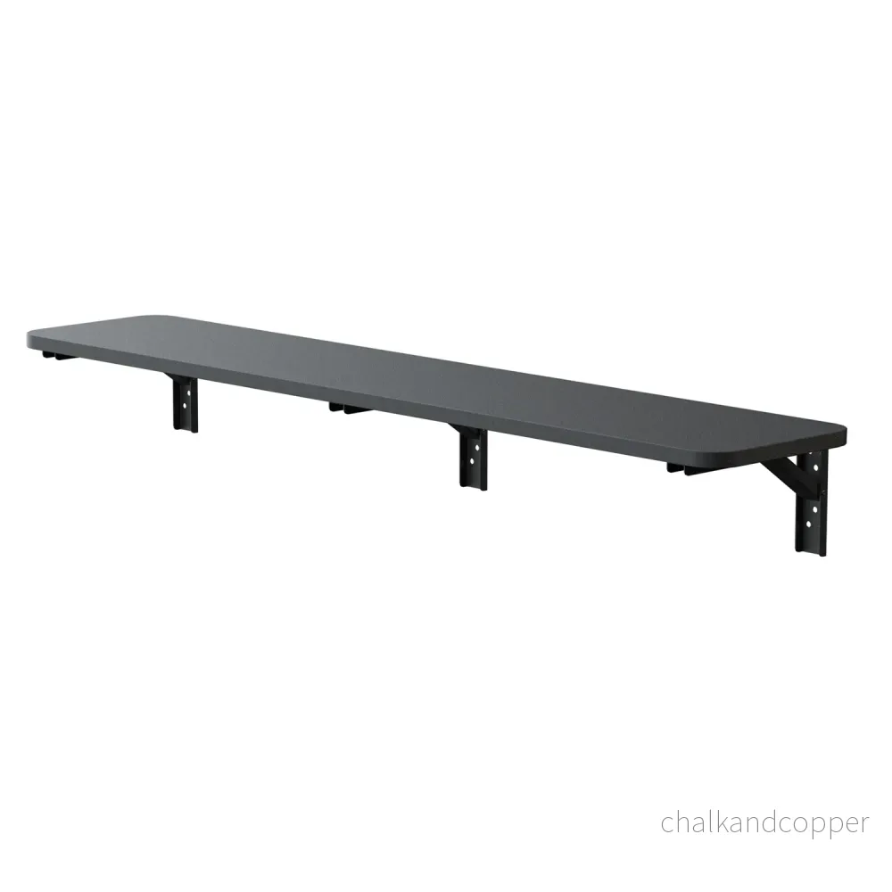 Maclean Hopfällbar hylla/topp, svart, 100x20 cm, max. 50 kg, MC-129 B - Bild 3