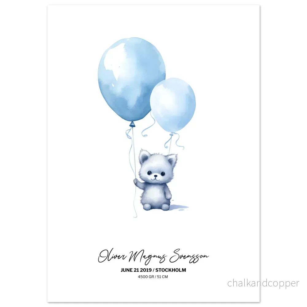 TEDDY WITH BALLOONS PERSONAL POSTER - Bild 3