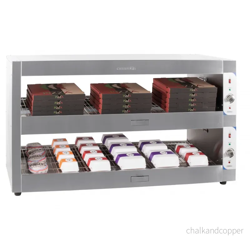 Varm-display – hamburgare – rostfritt stål – 2 x 150 cm Varm-display – hamburgare – rostfritt stål – 2 x 150 cm