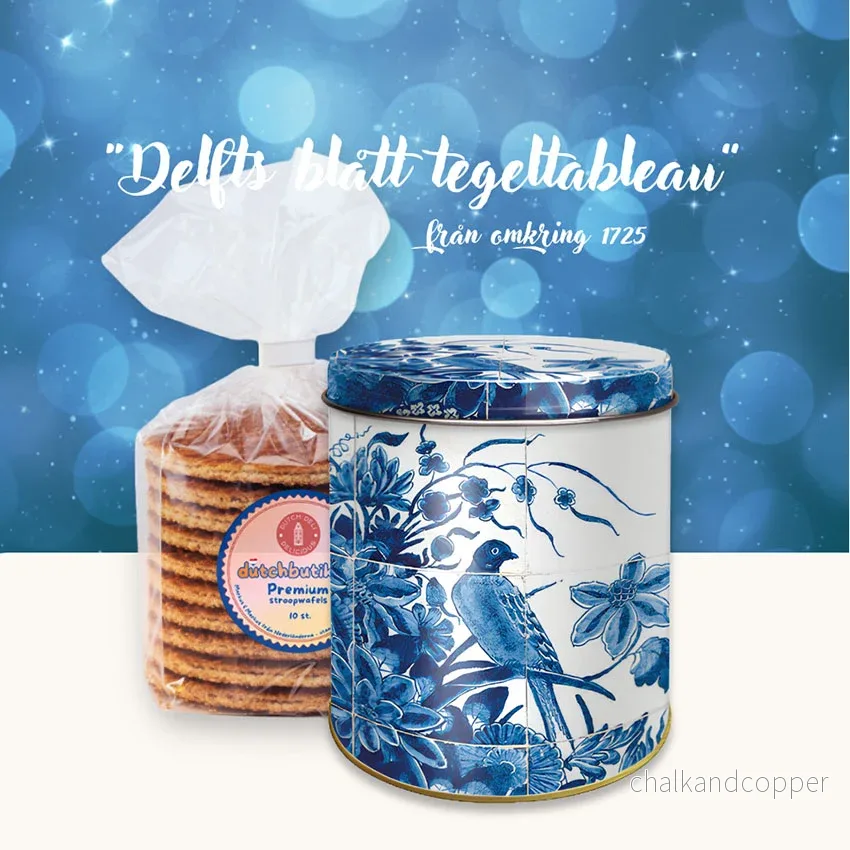 Delfts Blauw Stroopwafel Plåtburk – Tegeltableau med premium stroopwafels (10 st, ca 350 g totalt) – Exklusivt gåvoset Delfts Blauw Stroopwafel Plåtburk – Tegeltableau med premium stroopwafels (10 st, ca 350 g totalt) – Exklusivt gåvoset