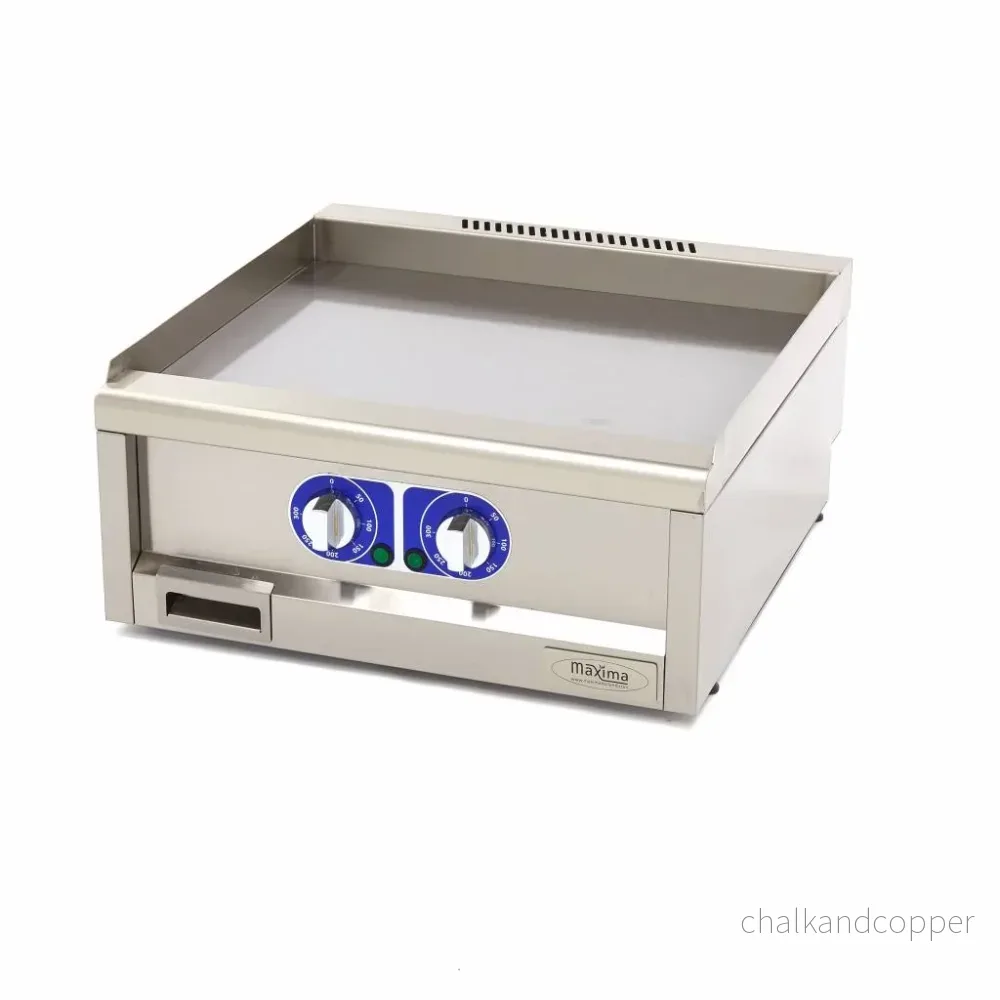 Professionell kvalitetsstekplatta - Slät - Dubbel enhet - 60 cm djup - Elektrisk - 400V