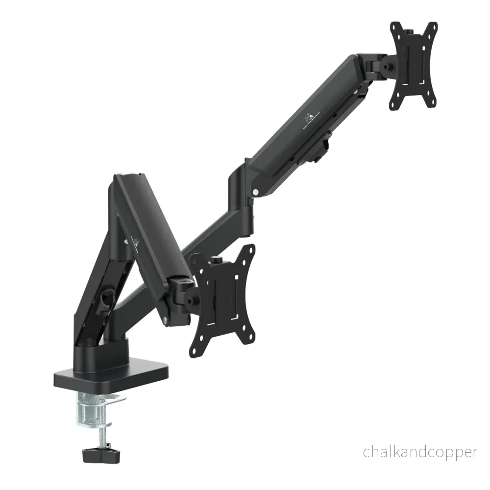 Fäste för 2 Maclean-skärmar, gasfjäder, 17"-32", 2-10 kg, svart, MC-134 - Bild 2