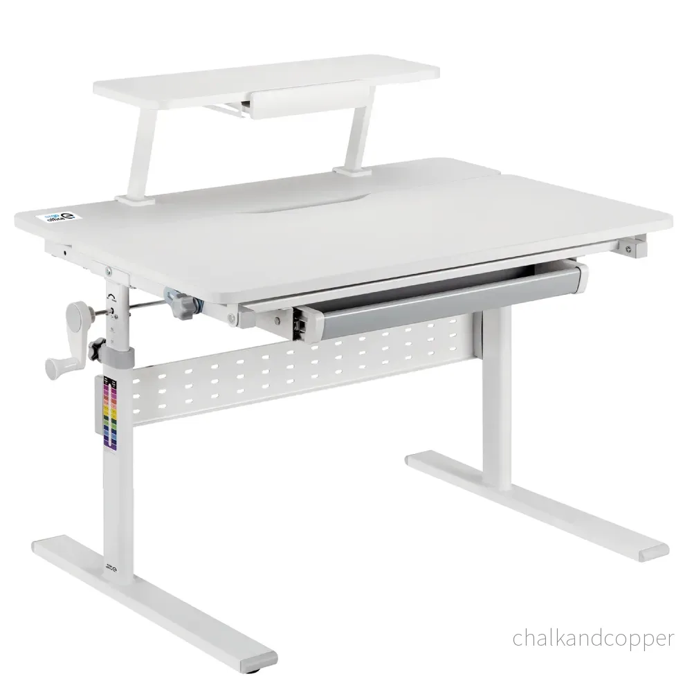 Ergo Office barnbord, höjdjusterbart, grått, max 40kg,900x600mm, ER-483