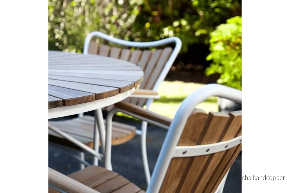 Teakstol med aluminium - Bild 3