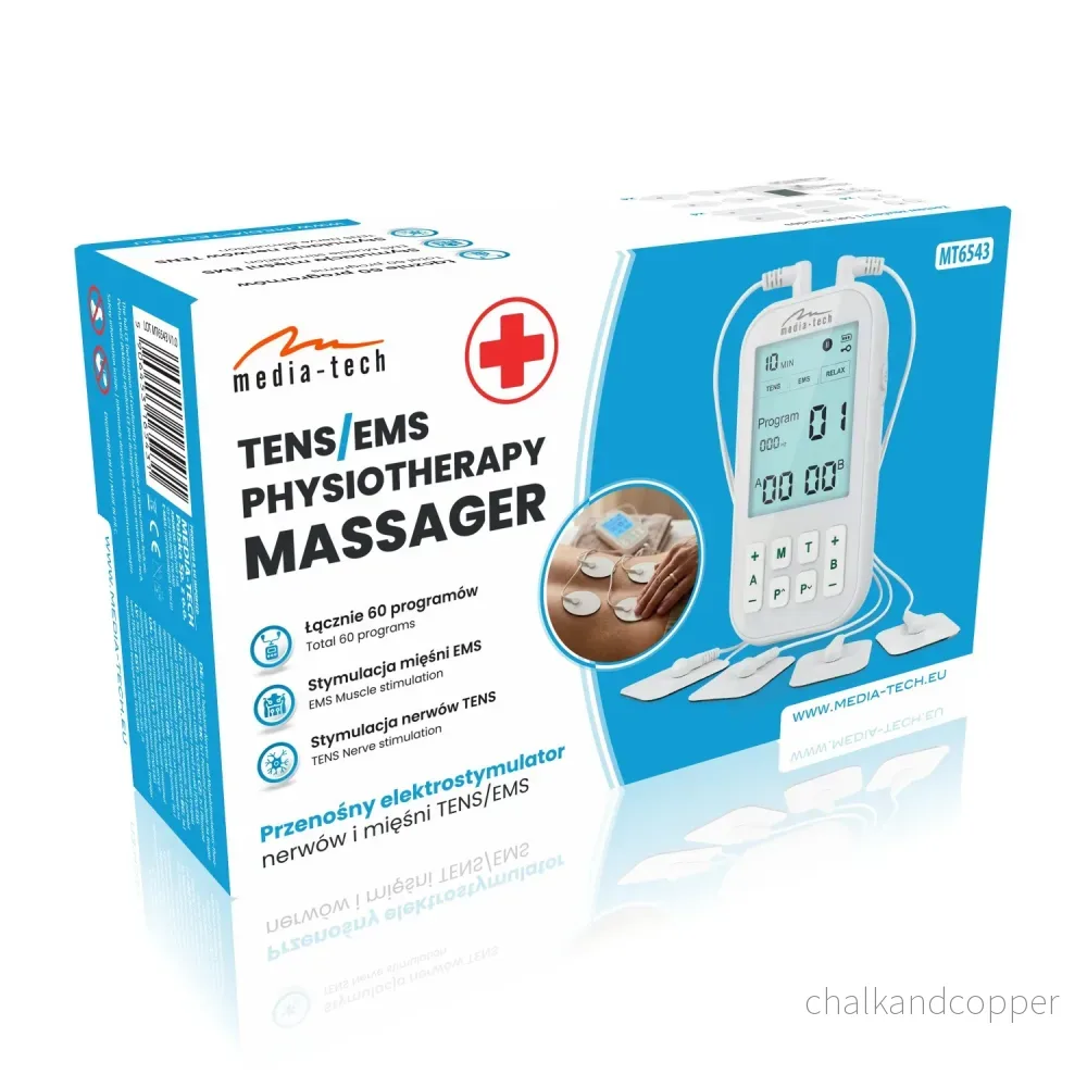 Massageapparat och elektrostimulator för muskler, TENS/EMS, 3-i-1-stimulering, Mediatech, MT6543 - Bild 3