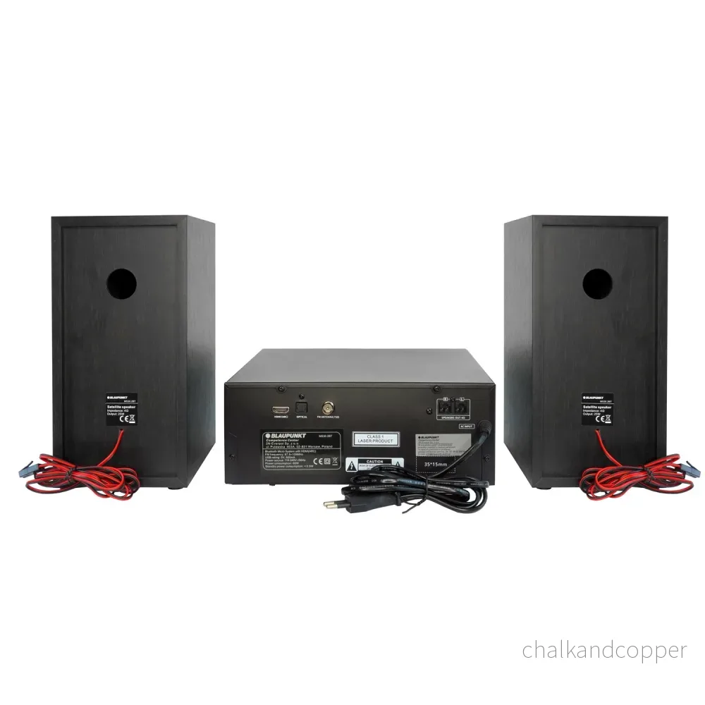 Blaupunkt mikrotorn, effekt 150 W, FM-radio, AUX-uttag och USB-anslutning, Bluetooth, HDMI-ingång, klocka med alarm, LED-display, färg svart, MS30.02BT - Bild 3