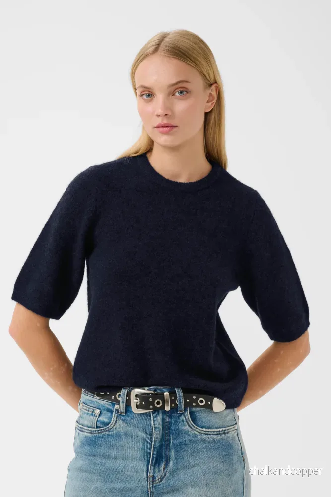 AlphaGZ SS Tee Navy Melange Gestuz