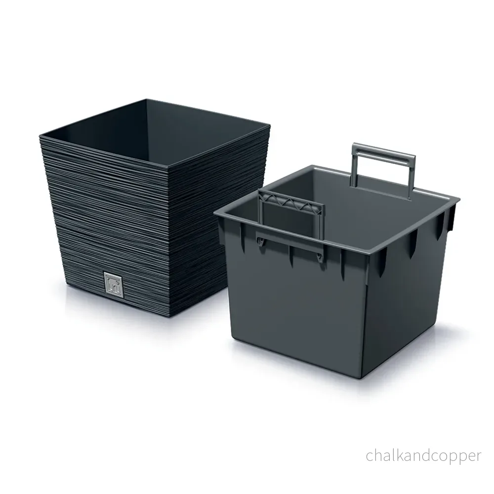 Prosperplast Furu Square Low blomkruka med insats DFS300-S433 - antracitfärgad - Bild 2