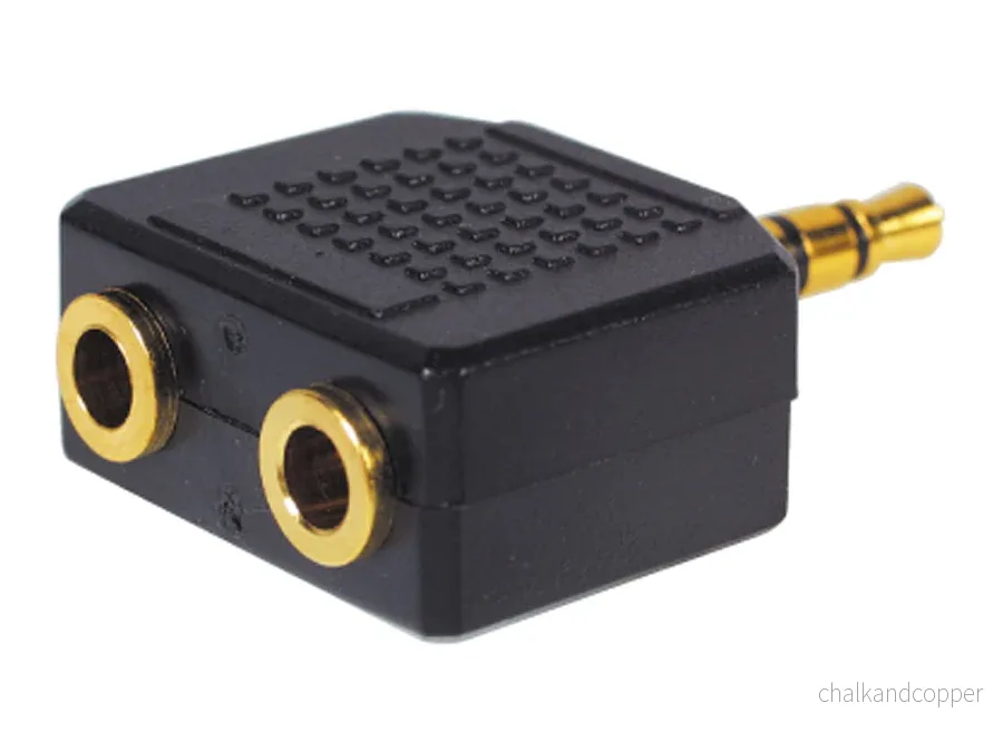 3,5 mm jackplugg / 3,5 mm jackuttag splitter NH552 guld - Bild 2
