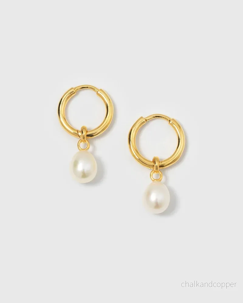 Treasure Pearl Hoops Gold Syster P Treasure Pearl Hoops Gold Syster P