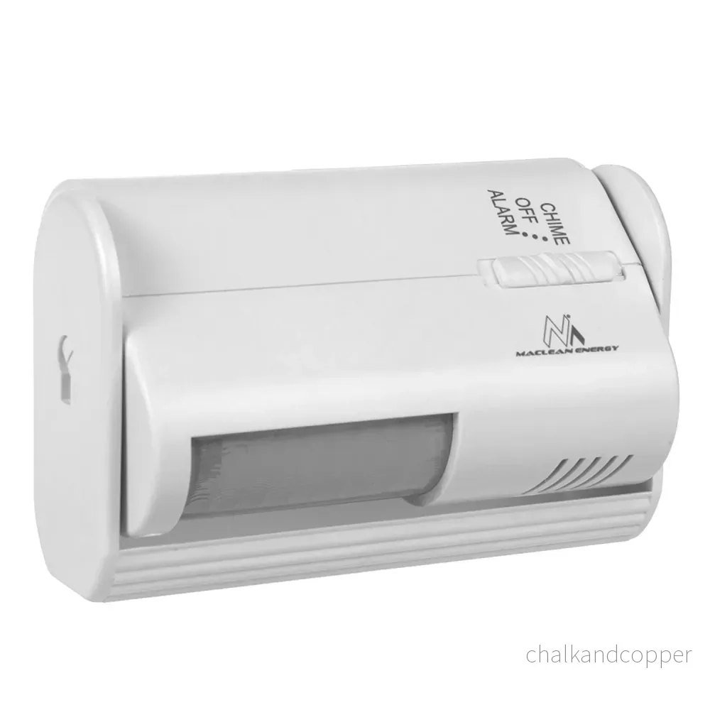 Maclean trådlös portvakt, PIR-sensor, räckvidd 8 m, 9V DC-batteri, volym över 70 dB, MCE311 W.