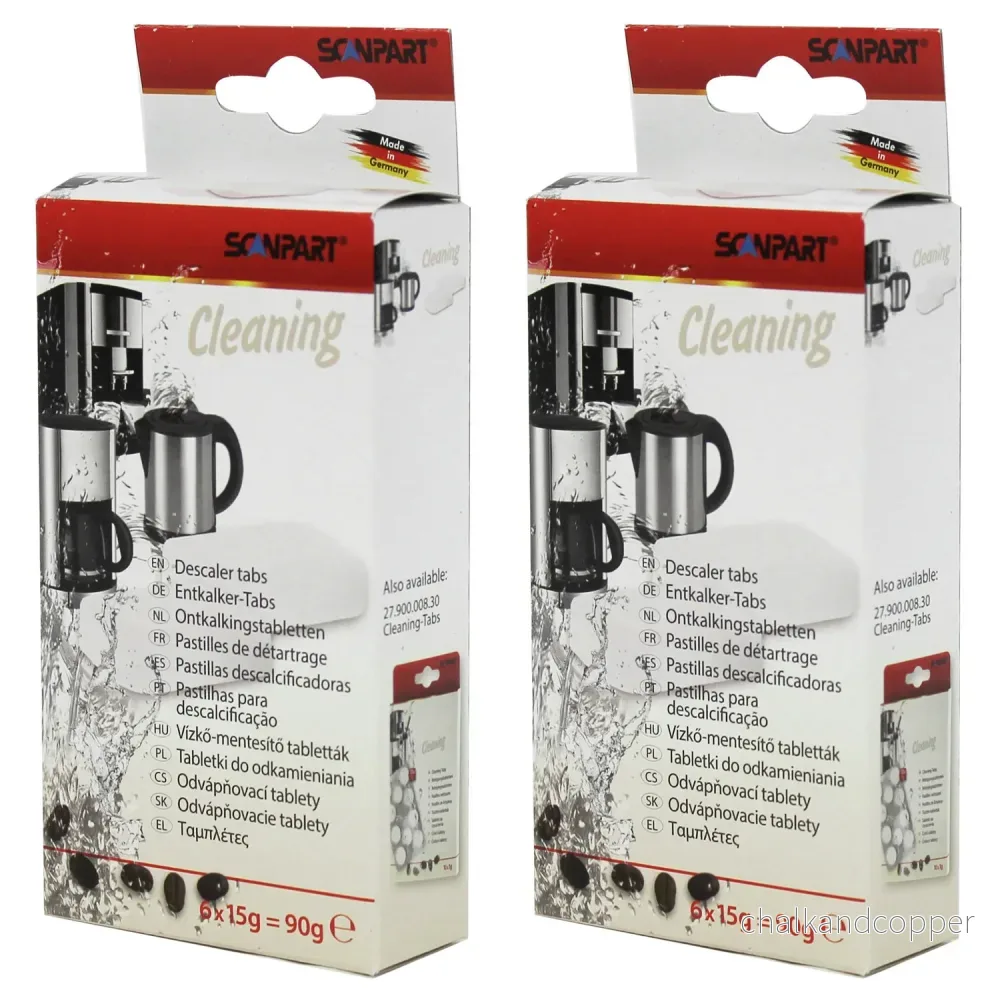 Avkalkningstabletter för espressomaskiner, 6 st, universal, Scanpart, 2-pack