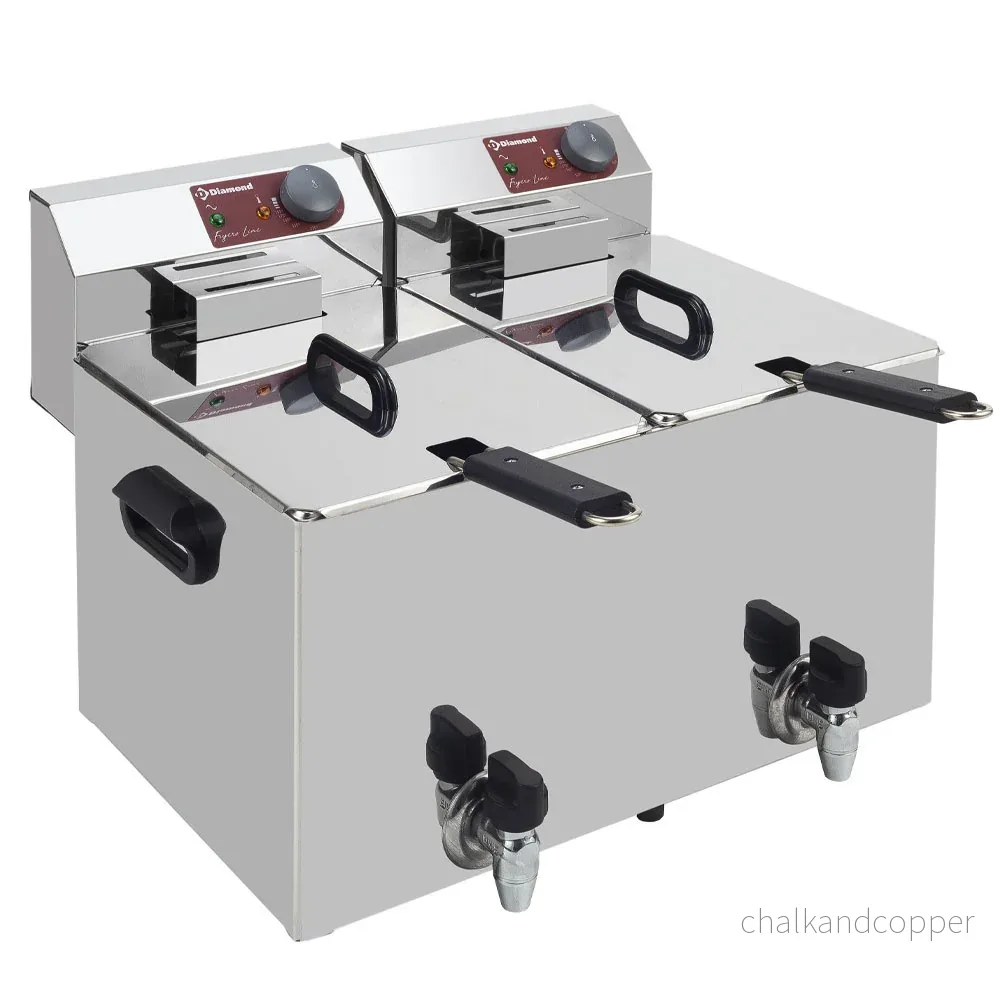 Elektrisk bordsfritös 2x 8 liter + kran