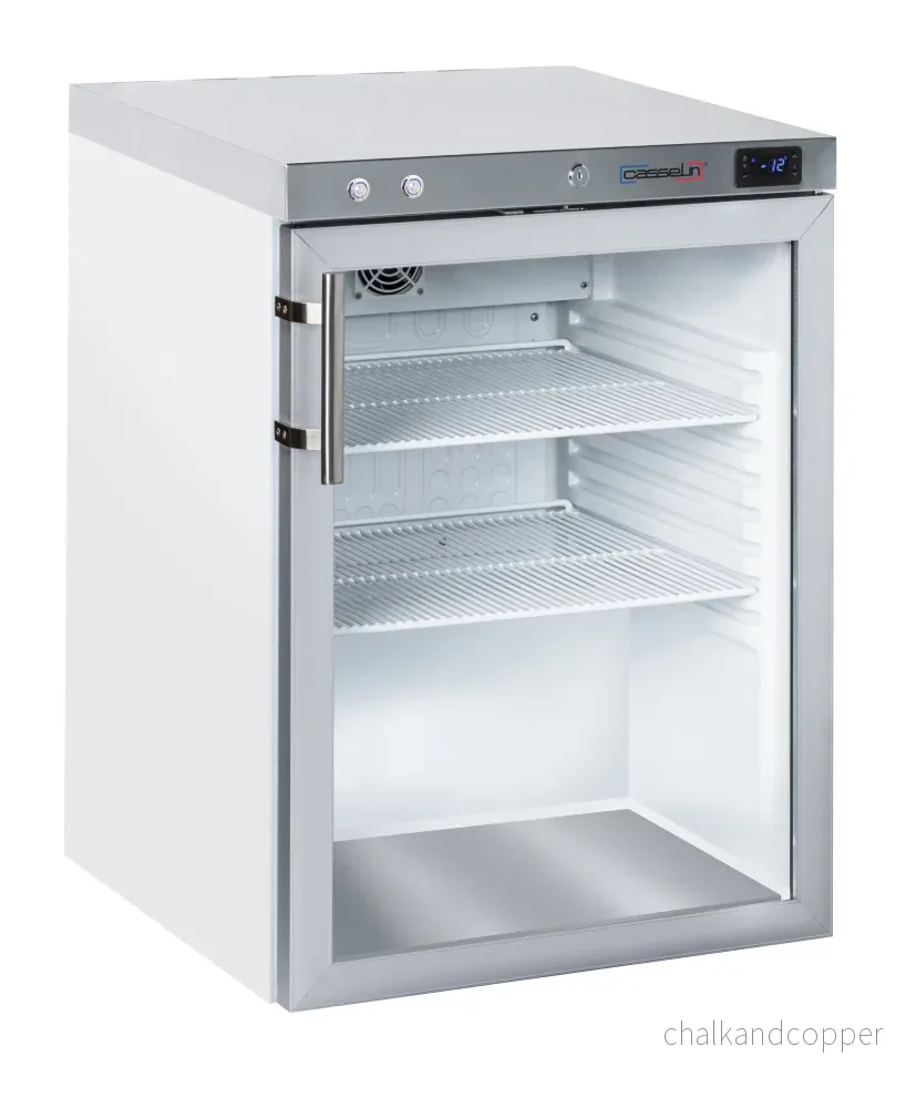 Stående glasdörr frys 140 L Vit Stående glasdörr frys 140 L Vit