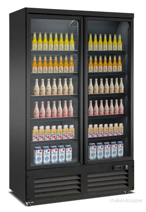 FRYS 2 GLASDÖRRAR SVART CEB-1200F BL
