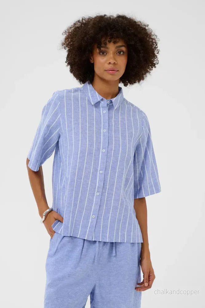 Arletty Shirt Powder Blue/Gardenia Stripe Culture Arletty Shirt Powder Blue/Gardenia Stripe Culture